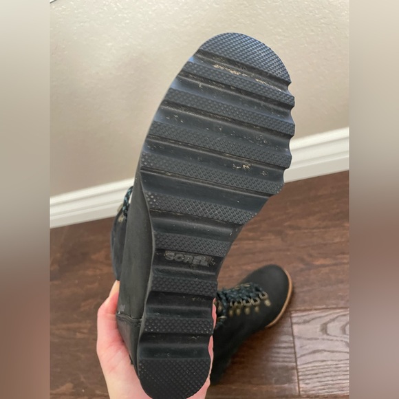 Joan of Artic Sorel Wedges - Black with Blue Laces, Winter Boots, Wedge - Picture 8 of 11